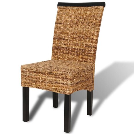 Eetkamerstoelen 2 st abaca en massief mangohout