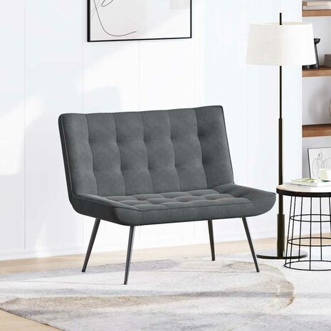 Bankje 110x74x84 cm fluweel donkergrijs