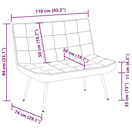 Bankje 110x74x84 cm fluweel donkergroen