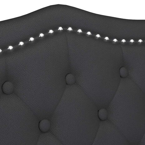 Chesterfield Bank met kussen Zwart 120,5 x 65 x 75 cm Nep Leer