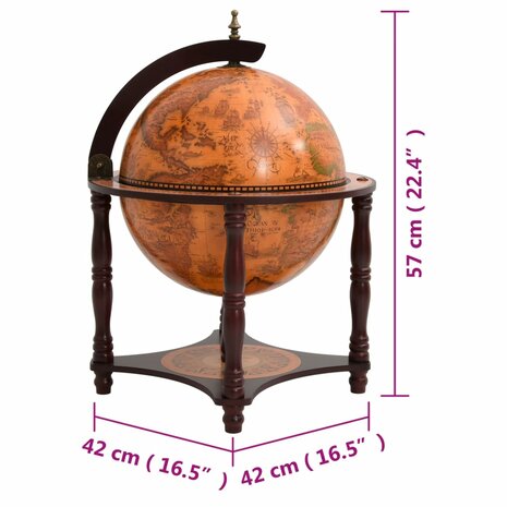 Globebar massief eucalyptushout bruin