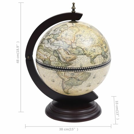 Globebar tafelmodel eucalyptushout groen