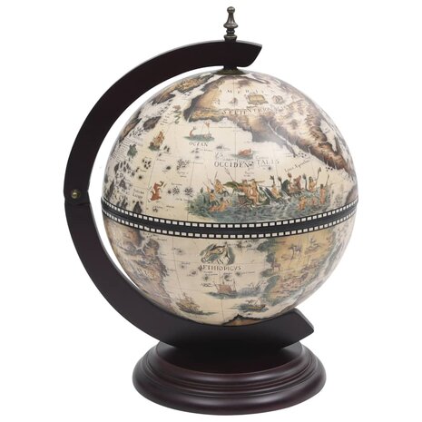 Globebar tafelmodel eucalyptushout wit