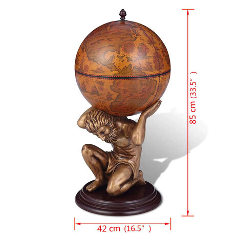 Globebar Atlas 42x42x85 cm