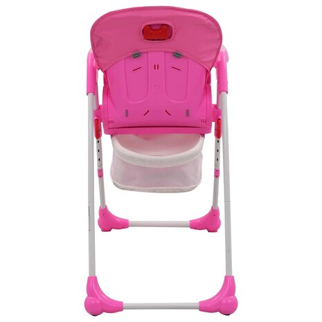 Kinderstoel hoog roze en grijs