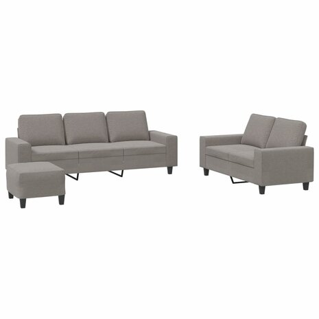 3-delige Loungeset stof taupe