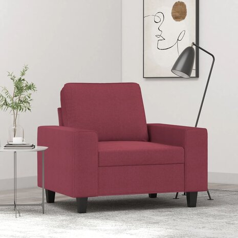 Fauteuil 60 cm stof wijnrood