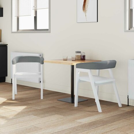 Eettafelstoelen 2 pcs Wit 54 x 57 x 73 cm Massief rubberhout