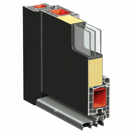 Voordeur 110x210 cm aluminium en PVC antracietkleurig