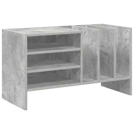 Platenkast met plank Beton Grijs 78.5 x 35 x 45 cm Bewerkt hout