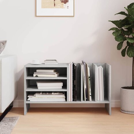 Platenkast met plank Beton Grijs 78.5 x 35 x 45 cm Bewerkt hout