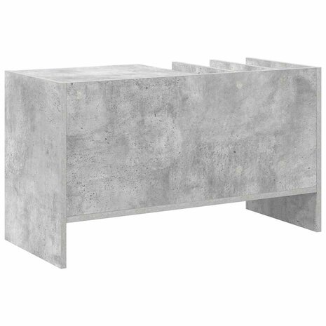 Platenkast met plank Beton Grijs 78.5 x 35 x 45 cm Bewerkt hout