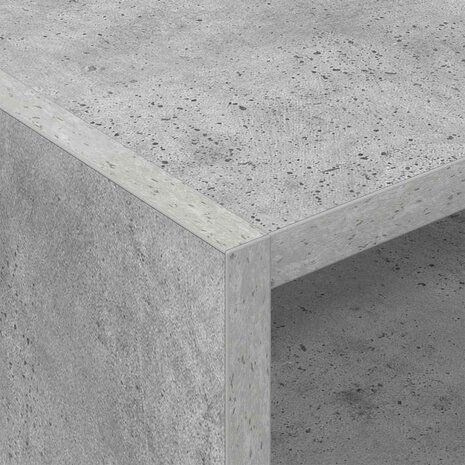 Platenkast met plank Beton Grijs 78.5 x 35 x 45 cm Bewerkt hout