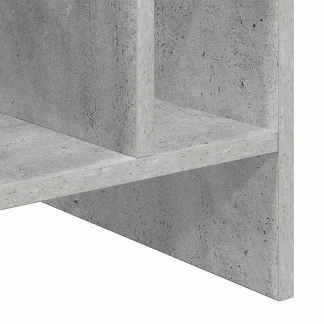 Platenkast met plank Beton Grijs 78.5 x 35 x 45 cm Bewerkt hout