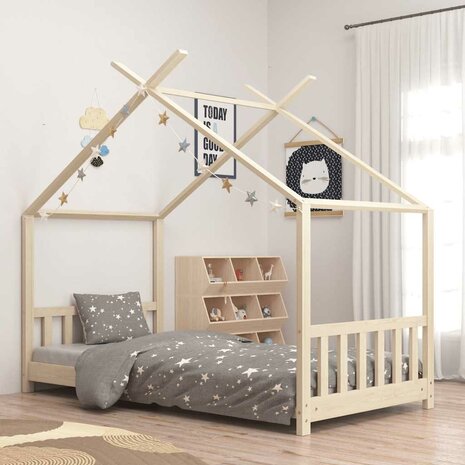 Kinderbedframe massief grenenhout 80x160 cm