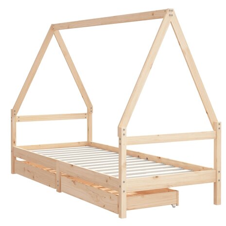 Kinderbedframe 90x200 cm massief grenenhout