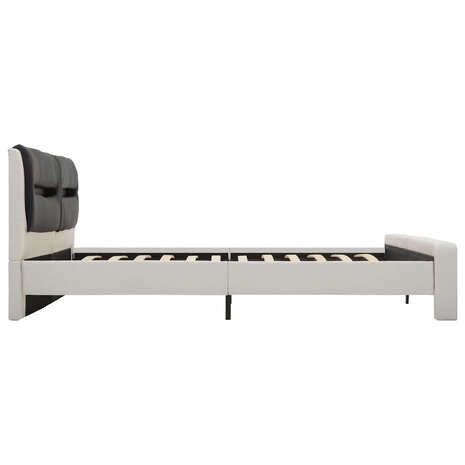 Bedframe met hoofdeinde Wit en zwart 120 x 200 cm Nep Leer