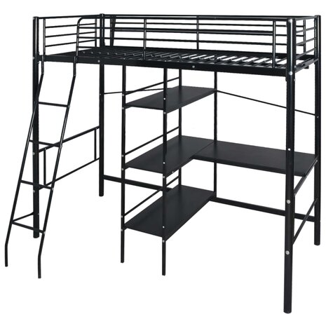 Bed met matras Zwart 200 x 90 cm Metaal