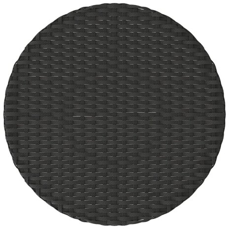 3-delige Bistroset met kussens poly rattan zwart