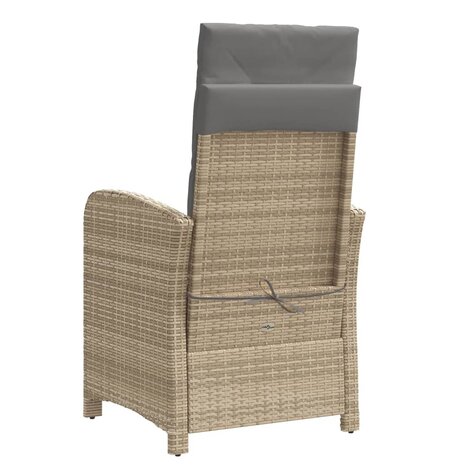 3-delige Bistroset met kussens poly rattan gemengd beige