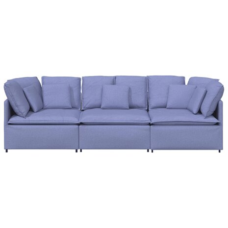 Modulaire bank met kussens stof jeansblauw