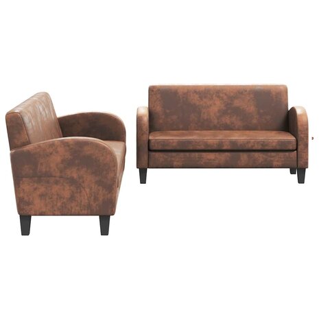 Bankstel kunstsu&egrave;de bruin 2-delig