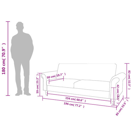 Slaapbank met armleuningen kunstsu&egrave;de bruin