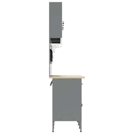 Werk kast met lade 10 pcs Rood Engineered hout en staal